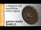 Low poly Shield - Modeling and texturing time-lapse - CINEMA 4D
