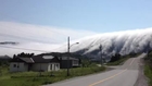 Fog rolling over mountains in Newfoundland