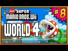 New Super Mario Bros. Wii (100%) - Part 8 - World 4-1, 4-2, 4-3 & 4-Tower (All Star Coins) [HD]
