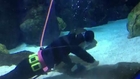 Scuba Diver Girl Waves and Makes Funny Faces at Kids